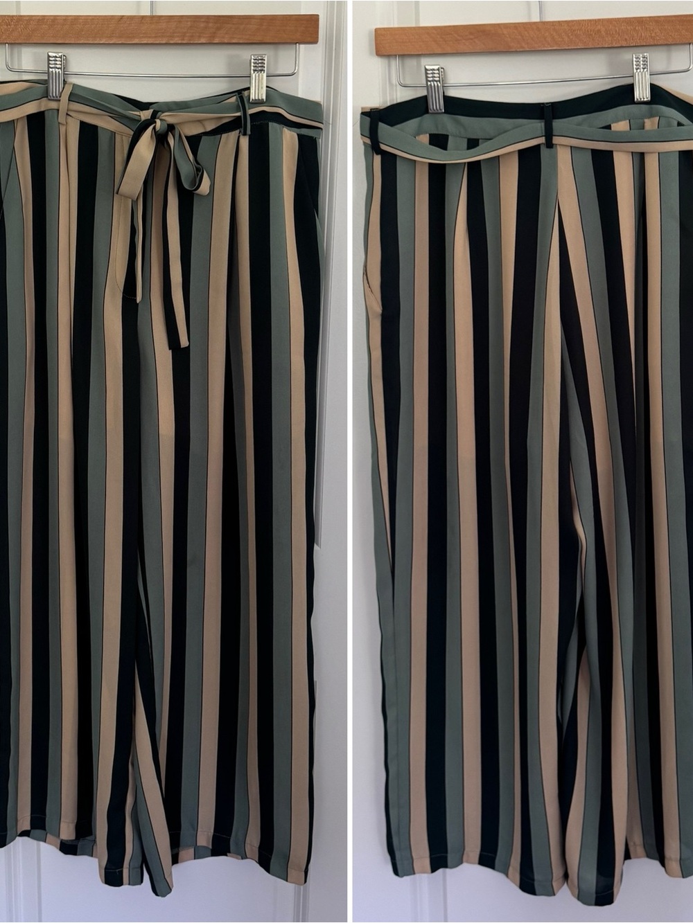 June & Hudson Stripe Wide Crop Leg Pants